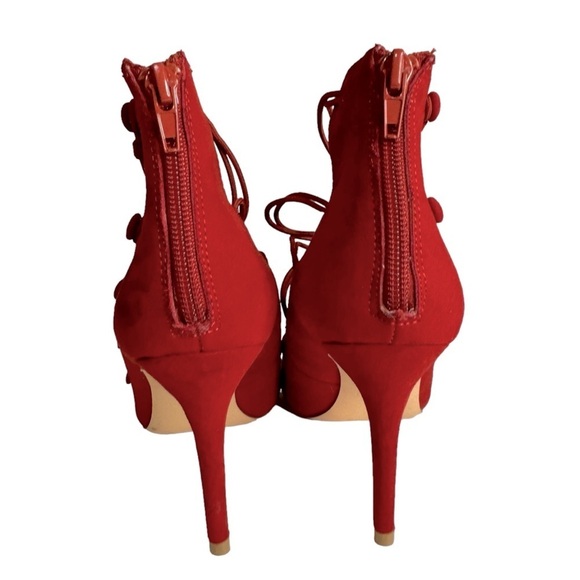 Nine West Nulywed faux suede red heels stilettos women’s shoes 6.5 - Picture 6 of 14